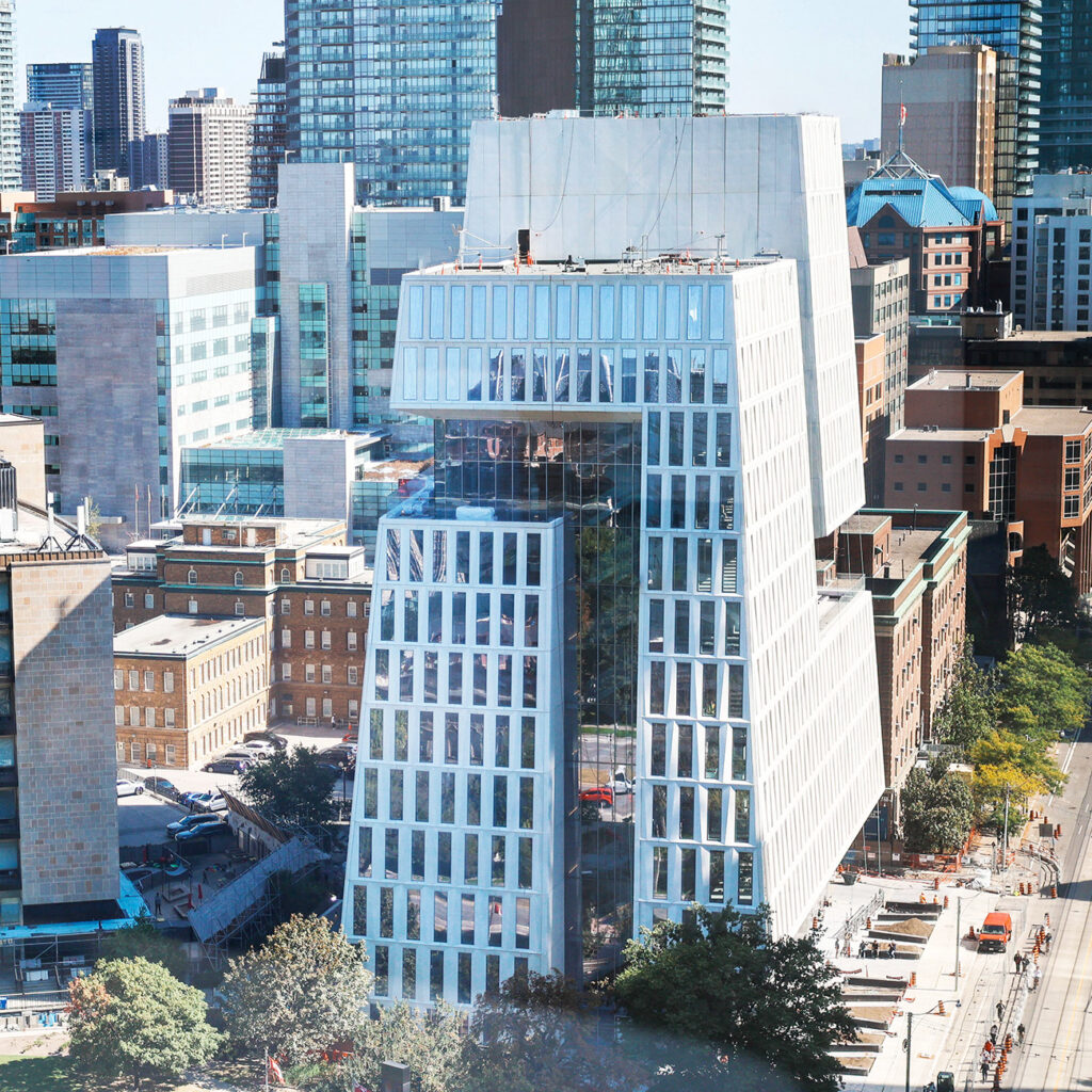 The Schwartz Reisman Innovation Campus exterior view from the Hydro building